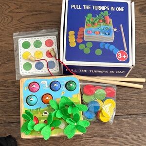 Pull the Turnips in One Wooden Toy Set